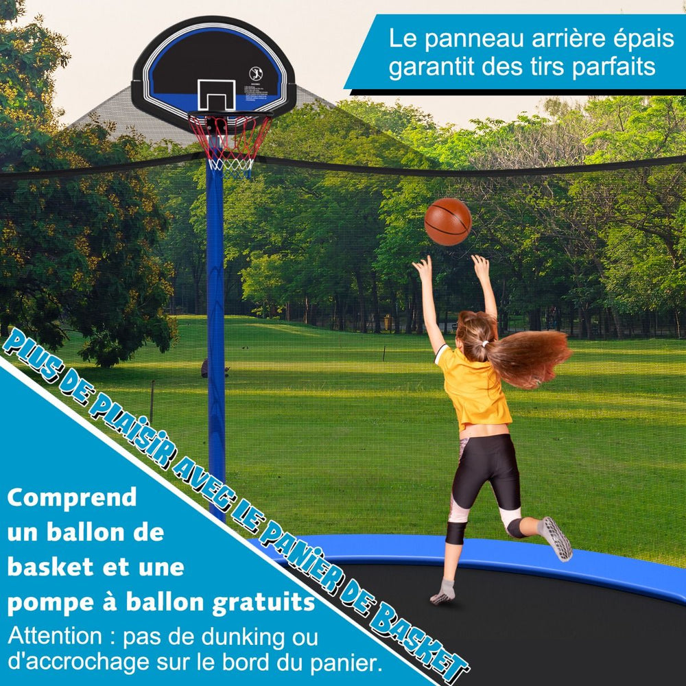 Trampoline d'Extérieur Ø366 cm Trampoline avec Panier de Basket Filet de Protection Trampoline pour Enfants et Adultes -