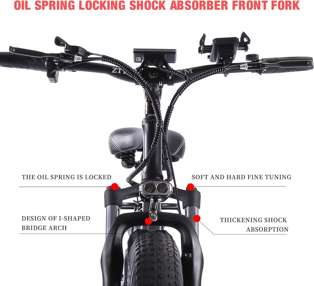 ride66 Vélo électrique VTT pour Homme Adulte,26 Pouces 21Ah Batterie au Lithium Shimano 7 Vitesses,Vélo Homme Fat Bike Noir XL -
