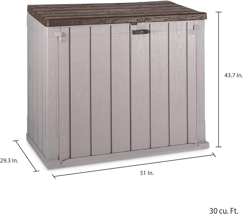 Toomax Stora Way Boîte à Outils d'extérieur en polypropylène recyclé avec Effet Bois (842L,Gris Taupe/Marron)