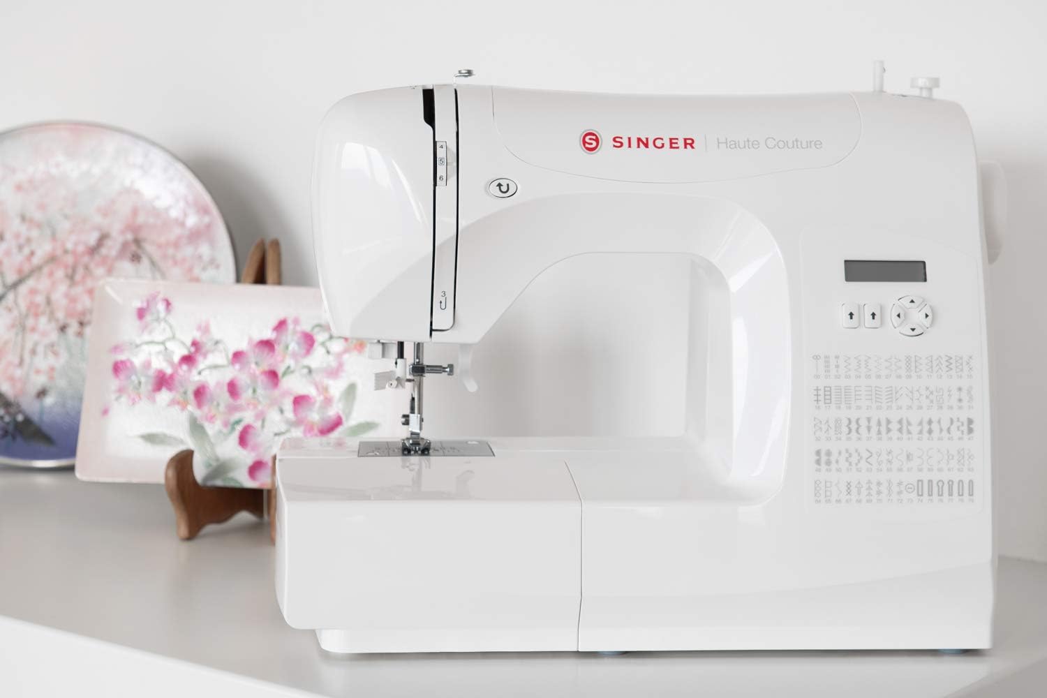 Haute Couture F527C Machine à coudre électronique Professionnelle,80 points,utilitaires,élastiques,décoratifs,Facile pour Débutants Electrique Portable,Maison