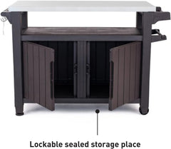Desserte barbecue gris UNITY XL - 207 litres - 134 x 51.7 x 89.6 cm
