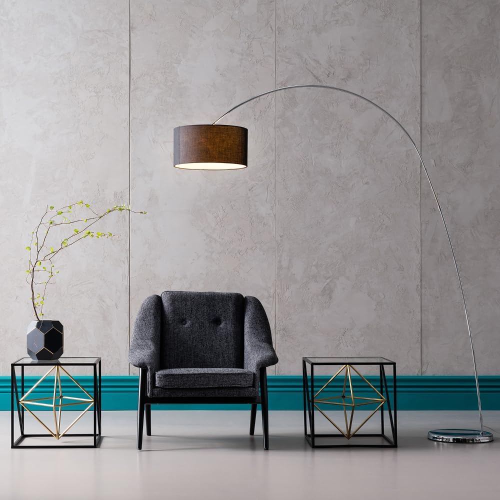 Kare Design Table d'Appoint Prisma, Or/Noir, Verre, Acier, Moderne, Table de Salon, Meuble, Deco Intérieur, Decoration Chambre, Maison, 45x45x45cm