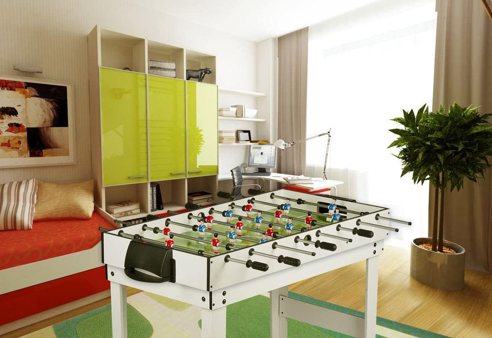 Leomark Table 4 Jeux en 1 - Billard, babyfoot, Hockey de Table et ping-Pong Table à Jouer Multifonction Table multijeux Dim: 120 x 61 x 82 (Hauteur) cm