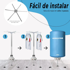 Secamatic Turbo Plus de Xsquo Useful Tech - Séchoir à linge portable sans frottement par air chaud de 1000 W