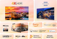 TCL 50PF650 50 Pouces 4K Ultra HD, HDR TV, Smart LED Fire TV (Dolby Vision, Dolby Atmos, DTS, HDR 10, Alexa intégré, Airplay2, Miracast)