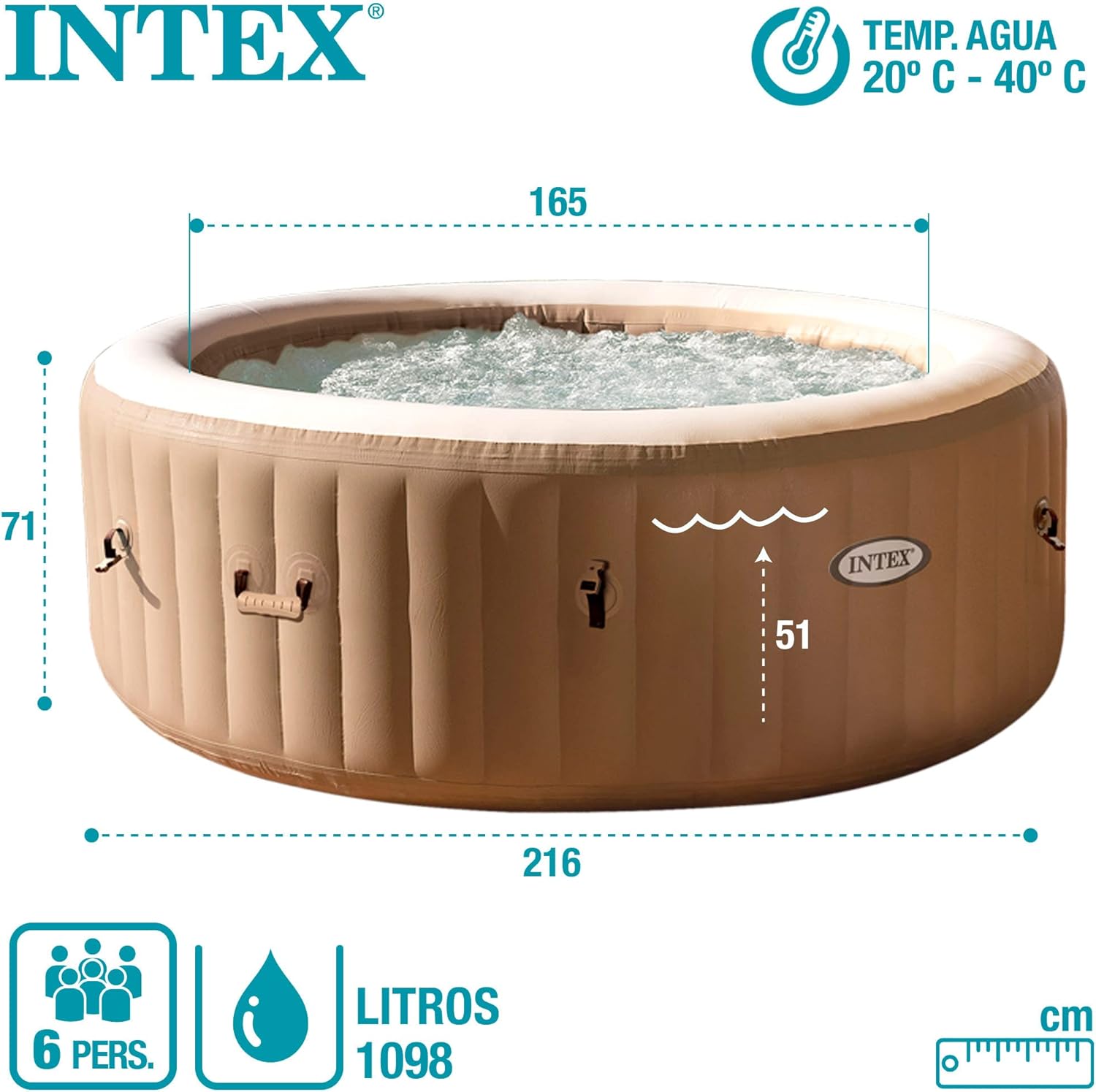 Intex Pure Spa Sahara 6 Places 28428EX Beige