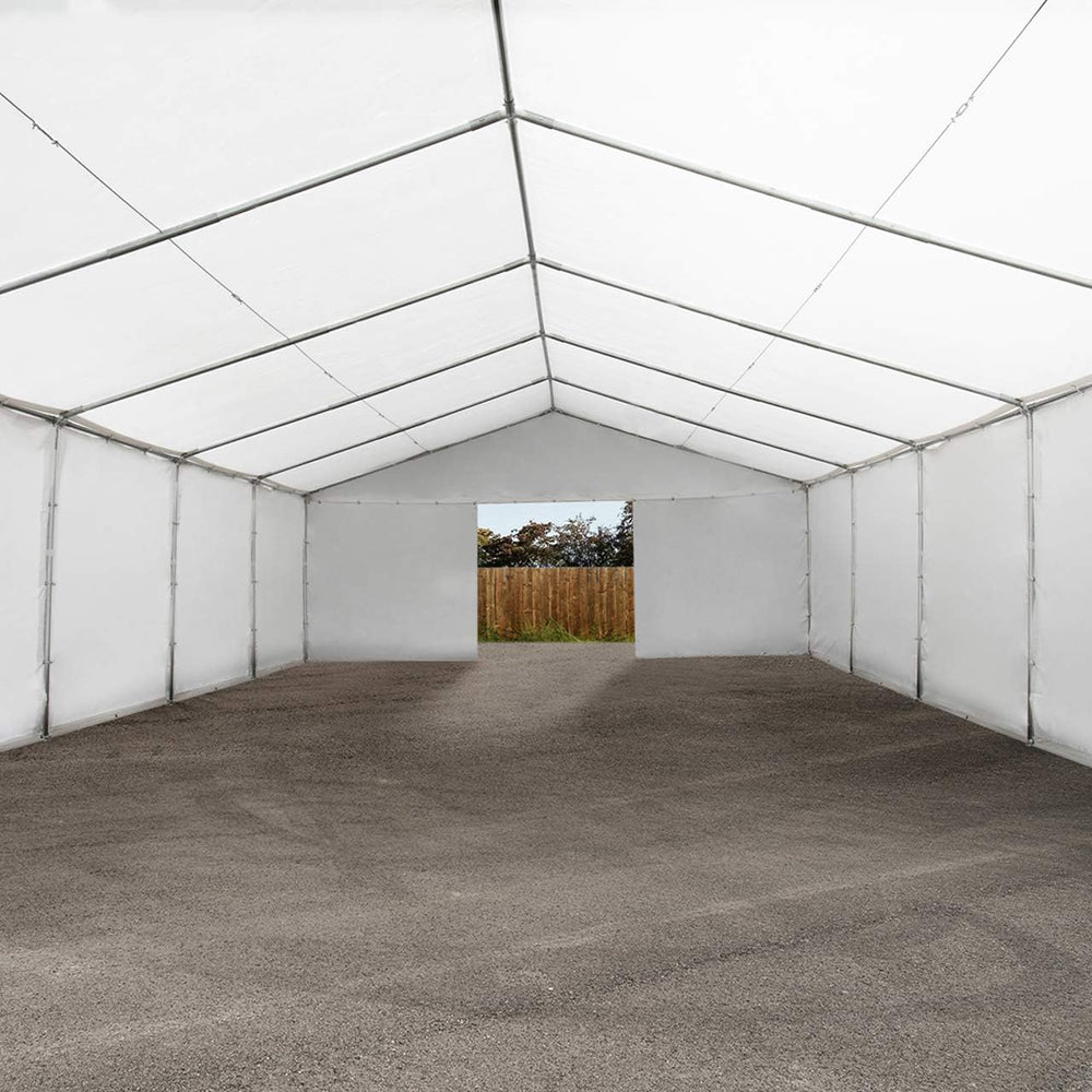 TOOLPORT Tente de Stockage 6x12 m abri bâche PVC 700 N imperméable Blanc