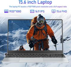 Ordinateur Portable 15 6 Pouces PC Portable Celeron N5095 CPU 16Go RAM 512Go SSD Laptop Win11 FHD 1920 x 1080 Rétroéclairé & Déverrouillage Empreinte Webca Wi-FI 5 BT4.2 USB 3.0 * 2