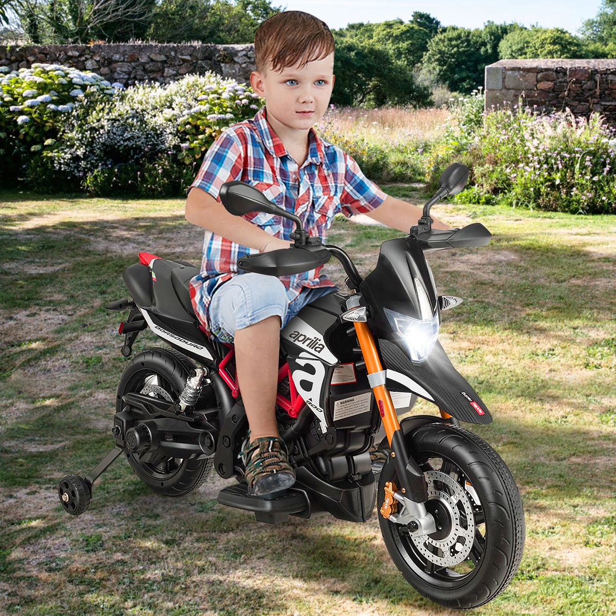 Moto Electrique pour Enfants 12V avec Lumières LED Musique MP3 Roues Antidérapantes pour Garçons et Filles 37 95 mois -