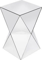 Kare Design Table d'Appoint Luxury Triangle, Miroir, Bois MDF Laqué, Table de Chevet, Table de Nuit, Table de Salon, Meuble, Deco Intérieur, Décoration Chambre, Maison, 54x32x32cm (H/L/P)
