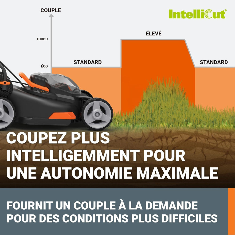 Pack Pro+ Tondeuse à Gazon 40V 460m² + Coupe-Bordures 20V + 2 Batteries 4Ah et 1 Batterie 2Ah + Chargeur Double et Chargeur Simple (Idéal pour l'Entretien du Jardin)