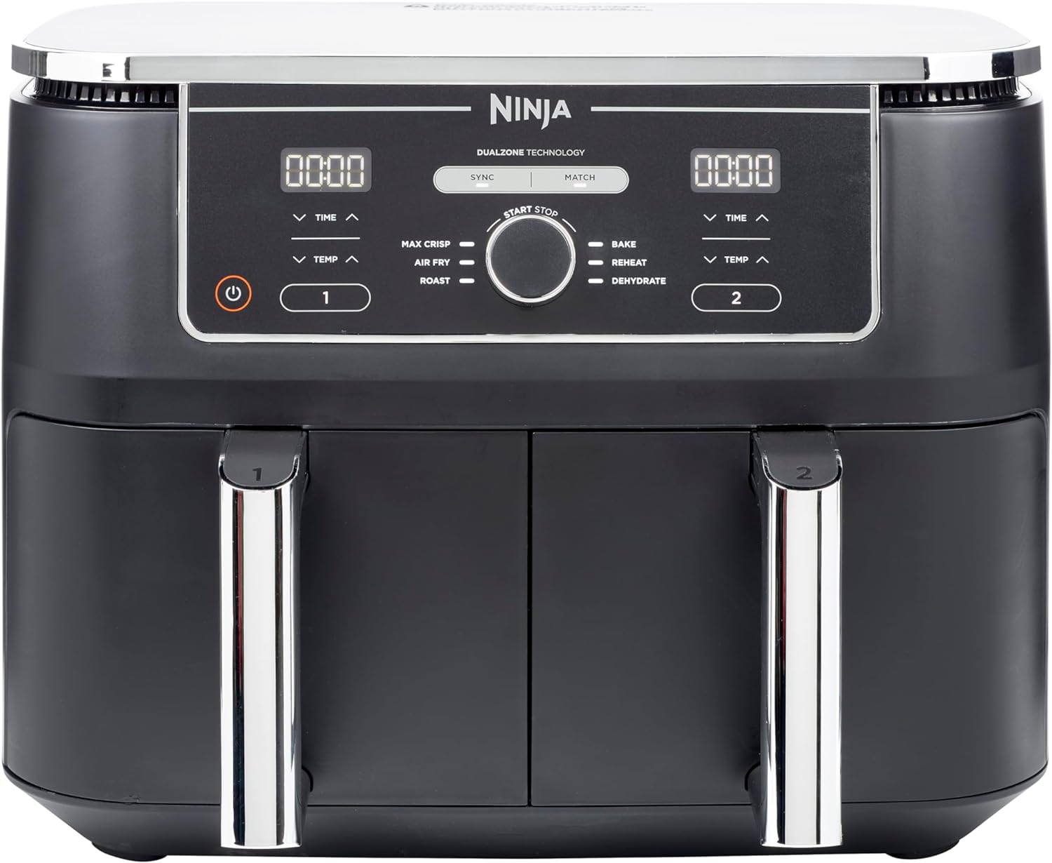 Foodi FlexDrawer Air Fryer,Dual Zone Avec Sparateur Amovible,Grand Tiroir de 10,4 L,7-en-1,Double Zone,Sans Huile,Pices Antiadhsives Compatibles Au Lave-Vaisselle,Noir AF500EU