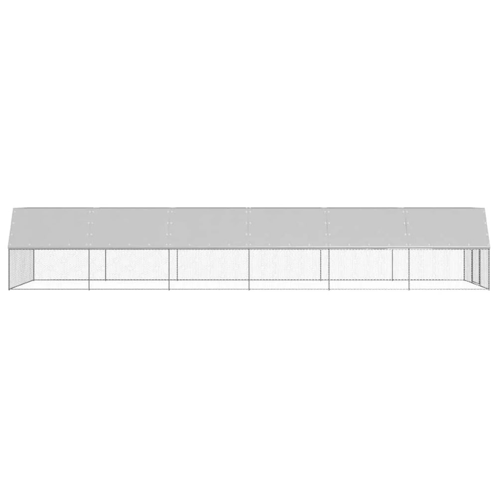 Poulailler d'extrieur 3 x 12 x 2 m acier galvanis toit en PE 02_0001693 -