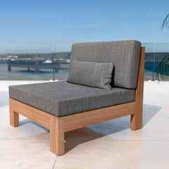 Salon de jardin en bois d'acacia 8 places 5 pcs Borneo Gris anthracite - Action-sport36 -