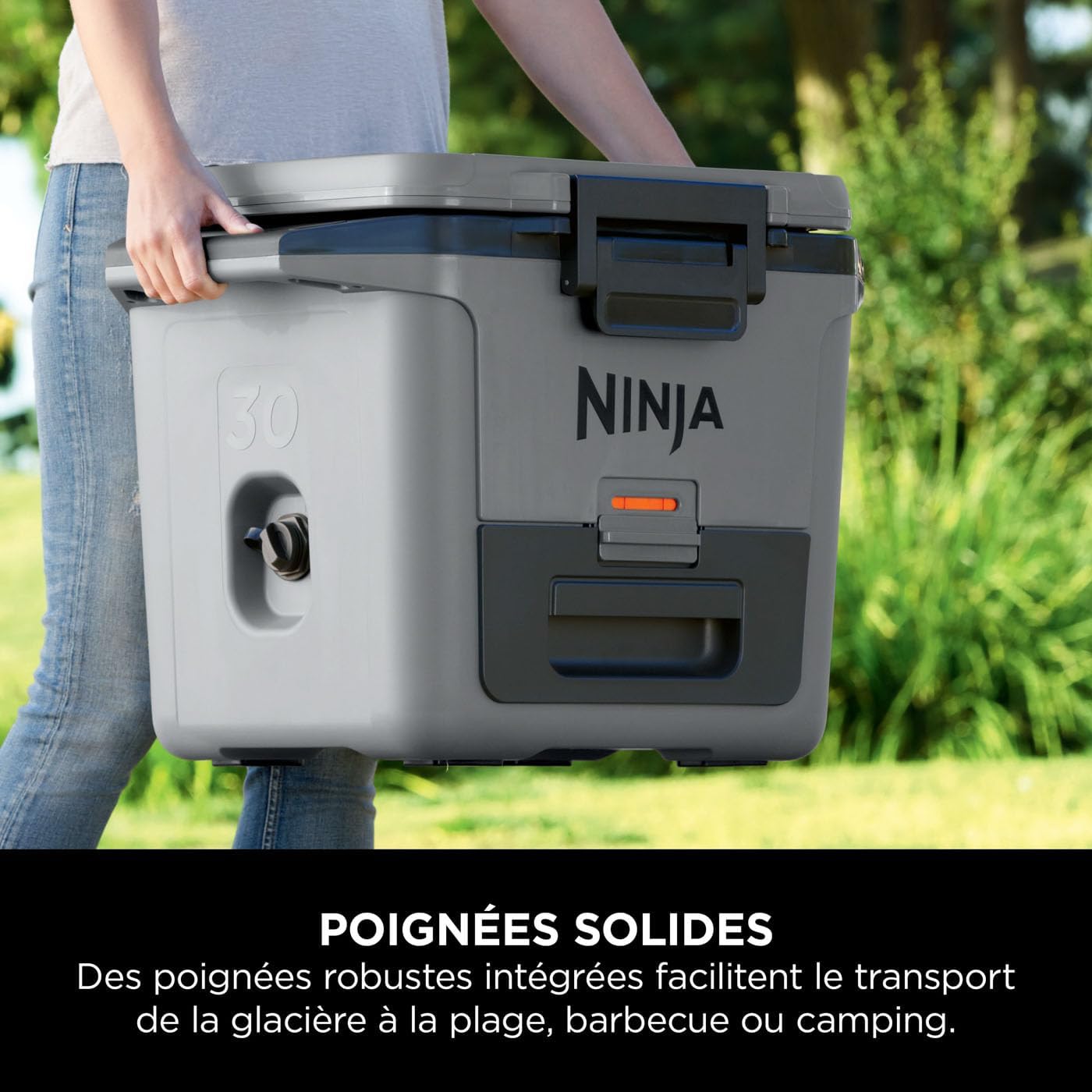 Ninja FrostVault Hard Cooler Glacière de Haute qualité, Conserve la Glace Jusqu' Jours, tiroir Rangement Sec intégré à température de réfrigérateur