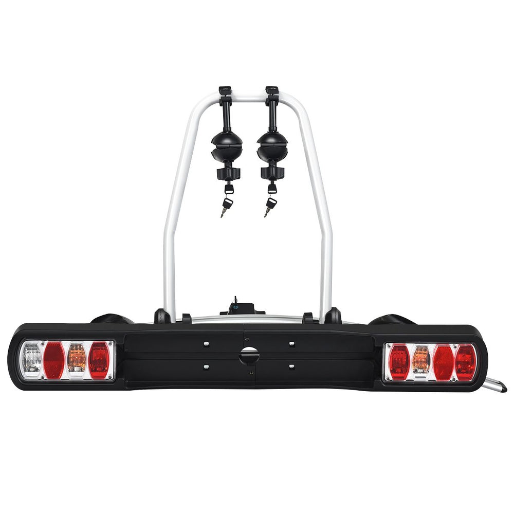 Porte-vélos pour Attelage sur SUV Berline Fourgon pour 2 Vélos Conception Intelligente de Basculement 113x72x63cm -