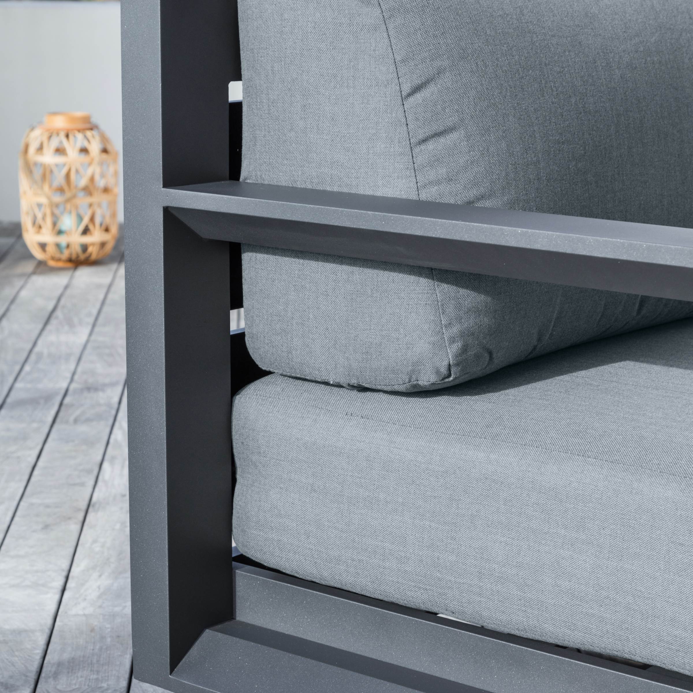 Salon de jardin d'angle aluminium 10 places Elba Gris anthracite - Action-sport36 -