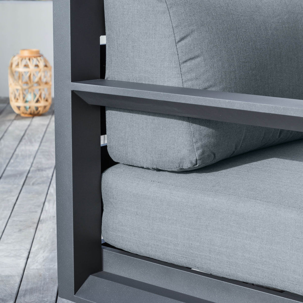 Salon de jardin d'angle aluminium 10 places Elba Gris anthracite - Action-sport36 -