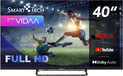 Smart Tech TV LED FHD 40' (101 cm) 40FV02V Smart TV VIDAA - Molotov Netflix Prime Video + Youtube Plex 3xHDMI - 2xUSB - Mode Hotel-2024