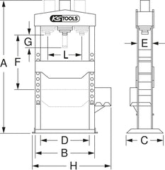 KS Tools - 160.0112 - Presse hydraulique d'établi - presse hydraulique 15 tonnes - Pompe hydraulique 2 vitesses