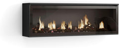 SKRAUT HOME | Cheminée électrique LED | Effet Flamme | 107x38x25cm | Salon - Salle à Manger | Décorative | Style Moderne | Noirs