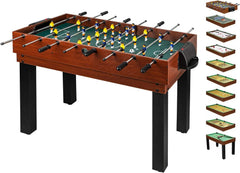 shelfmade Table de Jeux Multifonction, Baby Foot Enfant, Mini Baby Foot Bois, Billard Convertible, Mini Table de Ping Pong - Table multijeux Adulte - 10 Jeux en 1