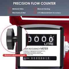 Pompe à diesel 230 V 550 W auto-amorçante - Stations essence mobiles 60/min - Avec tuyaux et pistolet de distribution - Pour voitures camions citernes etc.