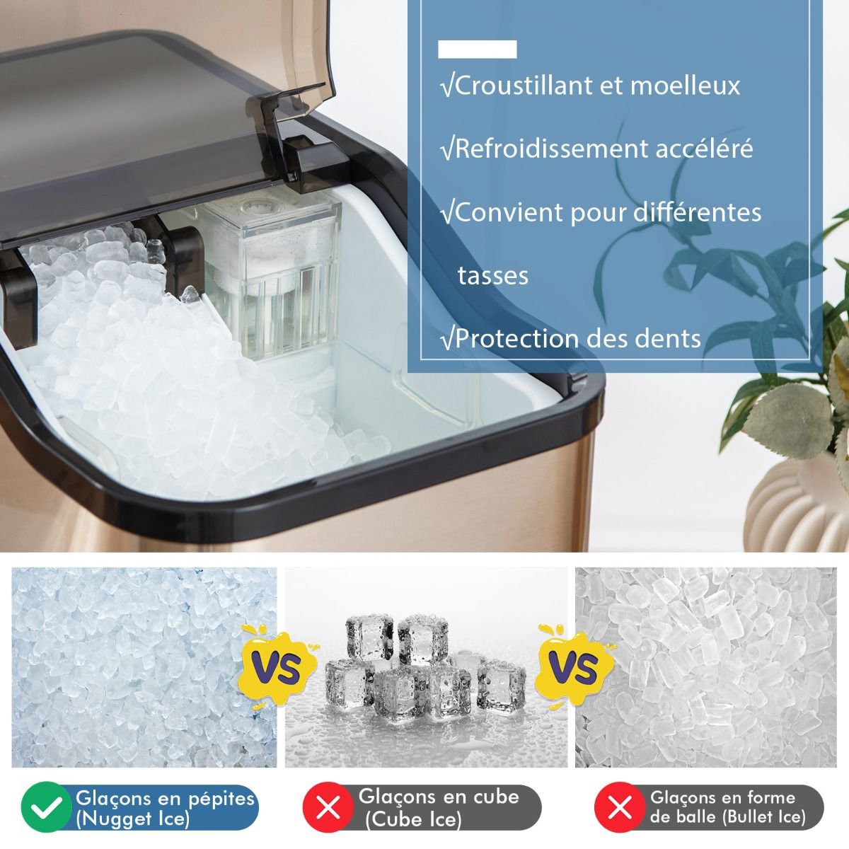 Machine  Glaons 24kg en 24h Panneau de Contr么le Tactile LED -