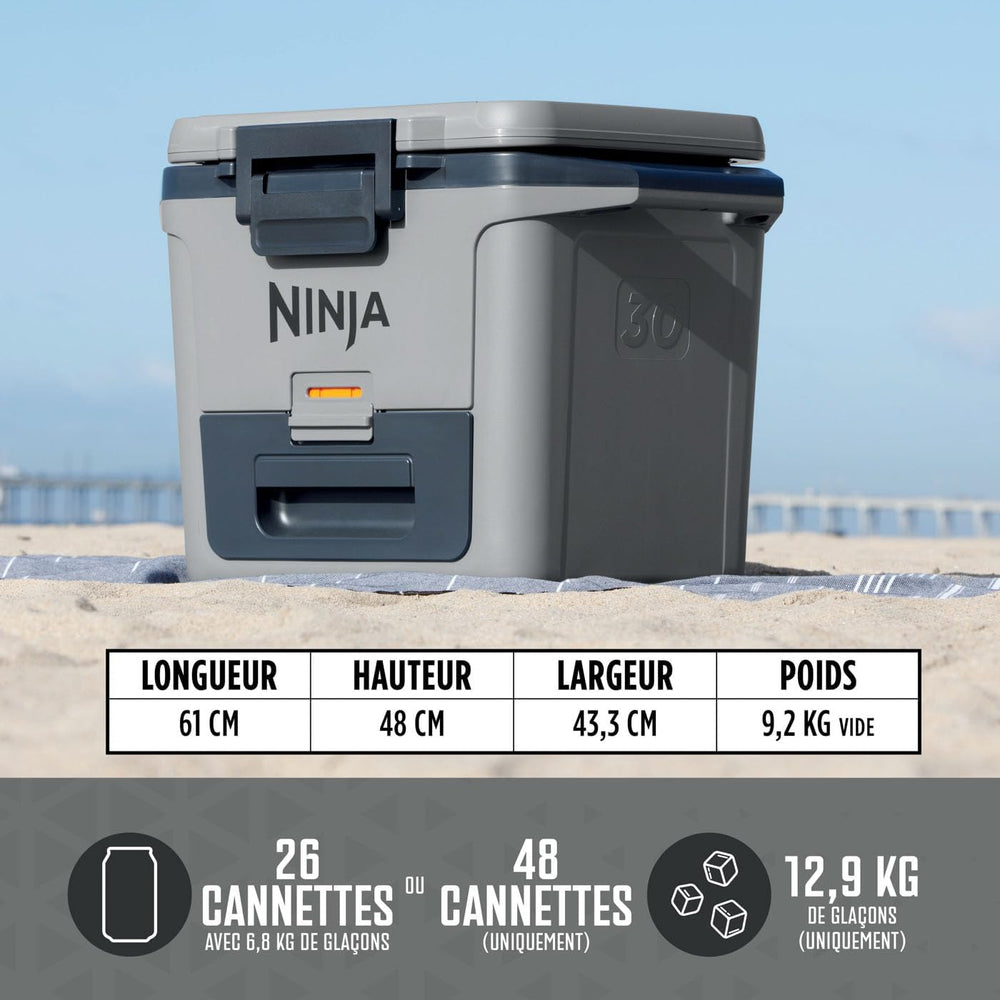 Ninja FrostVault Hard Cooler Glacière de Haute qualité, Conserve la Glace Jusqu' Jours, tiroir Rangement Sec intégré à température de réfrigérateur