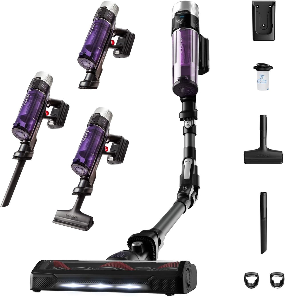Rowenta X-Force Flex 9.60 Allergie Aspirateur balai sans fil,Filtration Anti-Allergnes,Puissant 100AW,Ultra Lger,Autonomie 45min RH2038WO,Noir / Violet