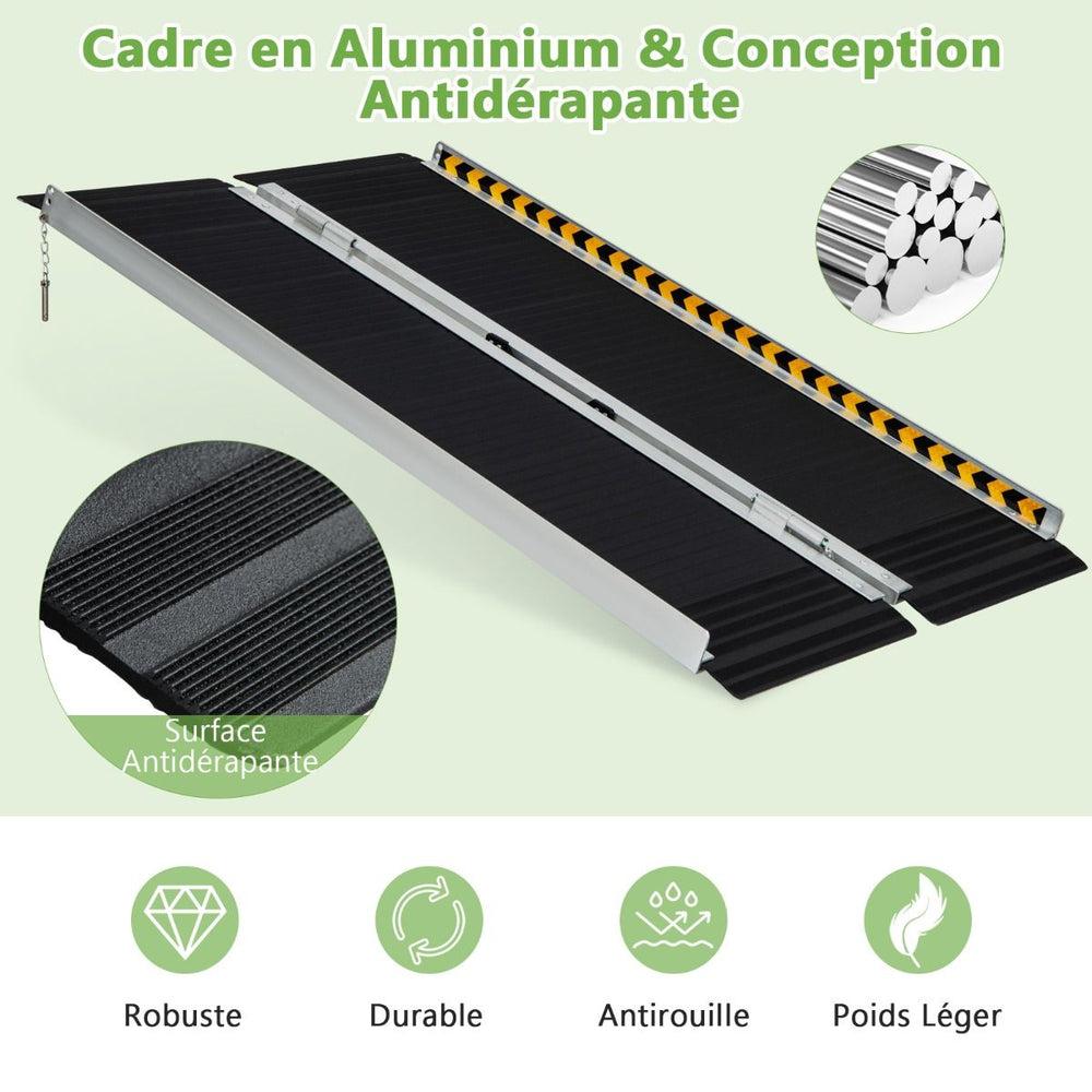 Rampe D’accès en Aluminium avec Plaque de Transition pour Maison 122L -