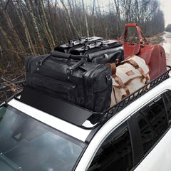 Porte-Bagages de Toit Universel 162 CM avec Capacité de 68 KG Galerie de Toit pour le Voyage et le Rangement Noir -