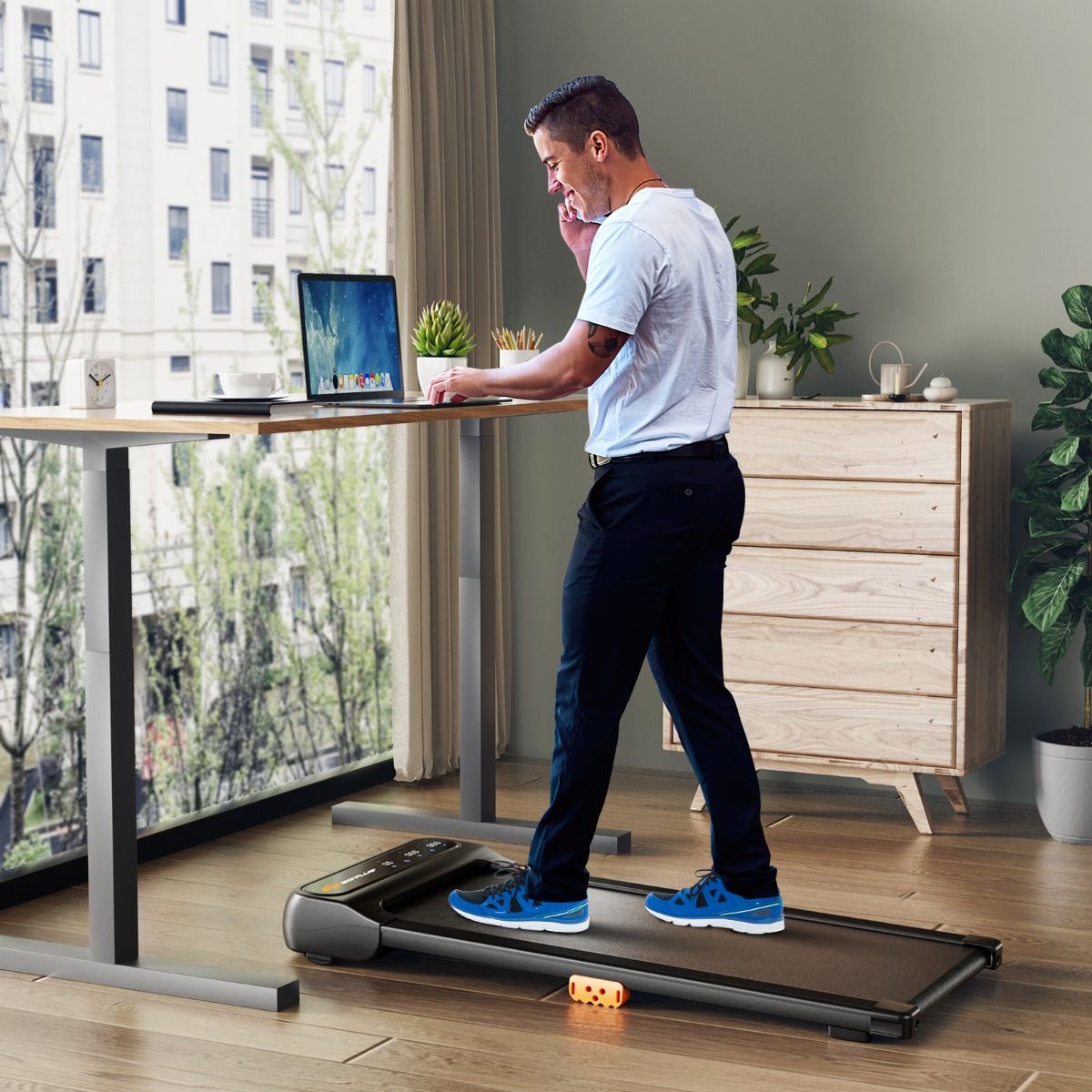 Tapis de Course et de Marche avec 12 Programmes Prdfinis Tlcommande et cran Tactile Led Machine de Jogging et de Marche Capacit 120 Kg Noir -