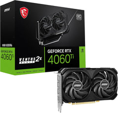 MSI Gaming GeForce RTX 4060 Ti 8 Go GDRR6 128 Bits HDMI/DP Nvlink TORX Fan 4.0 Ada Lovelace Architecture Carte Graphique (RTX 4060 Ti Ventus 2X Noir 8 Go OC)