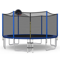 Trampoline d'Extrieur 脴366 cm Trampoline avec Panier de Basket Filet de Protection Trampoline pour Enfants et Adultes -