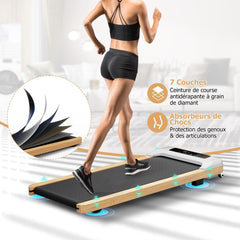 Tapis de Course Électrique 1,3-6KM/H Moteur 2,25HP à Roulettes Charge 120 kg avec Télécommande Écran LED 15 Programmes Gris -