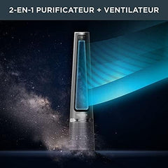 Rowenta Eclipse 2-en-1 Ventilateur purificateur, Ventile et filtre l’air, Particules fines, 32 dB (A), Puissant, Oscillation, 12 vitesses, Minuteur, Départ différé QU5030F0