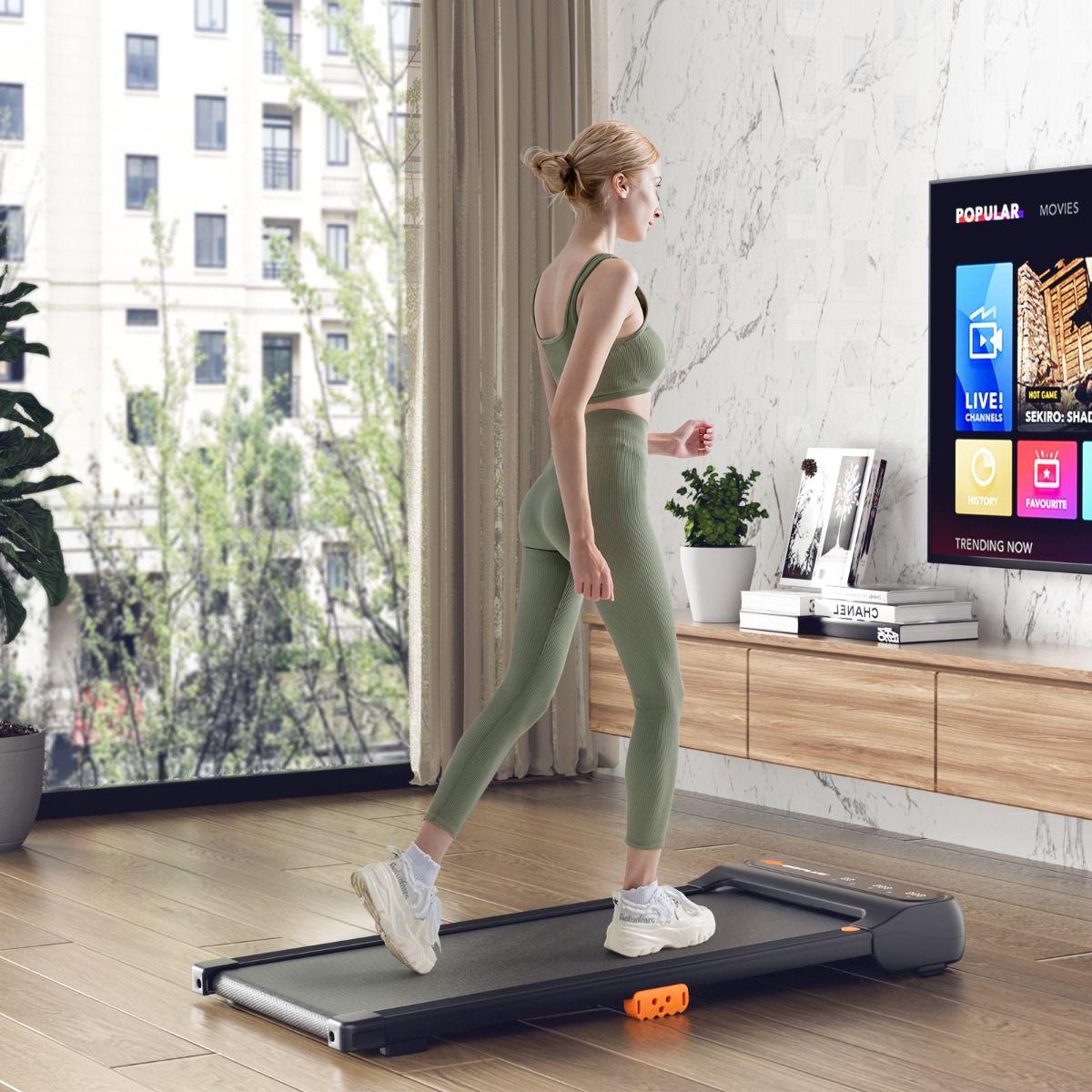 Tapis de Course et de Marche avec 12 Programmes Prdfinis Tlcommande et cran Tactile Led Machine de Jogging et de Marche Capacit 120 Kg Noir -