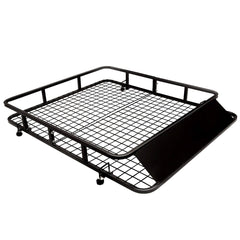 Porte-Bagages de Toit pour Voiture en Mtal 122,5x102CM avec Dflecteur d橝ir Capacit 75 KG Noir Accessoires Automobiles -