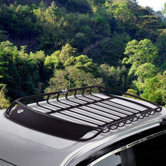 Porte-bagages en Métal Barre de Support pour Véhicule Haute Résistance en Acier Antirouille 120x98x16,5cm,Noir -