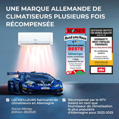 Kältebringer Climatiseur Split - 12000 BTU - 3 5 kW - Avec fonction chauffage WiFi et App - très silencieux & économe en énergie avec support mural - Marque de qualité Allemande