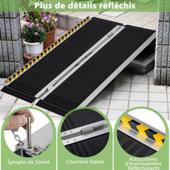 Rampe D’accès en Aluminium avec Plaque de Transition pour Maison 122L -