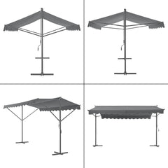 Store banne autoportant à double pente 400 x 300 x 260 cm gris foncé 03_0008294 -