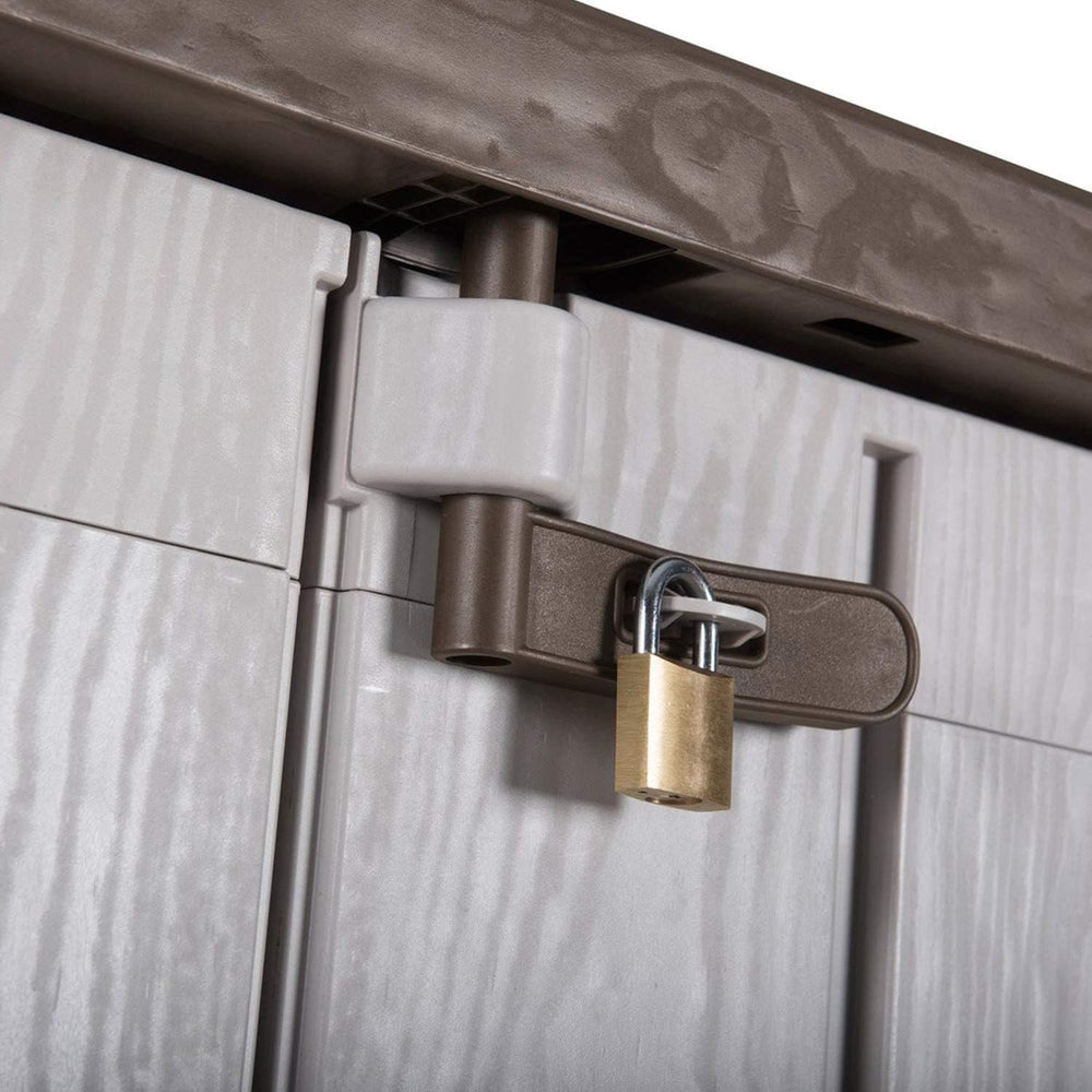 Toomax Stora Way Boîte à Outils d'extérieur en polypropylène recyclé avec Effet Bois (842L,Gris Taupe/Marron)