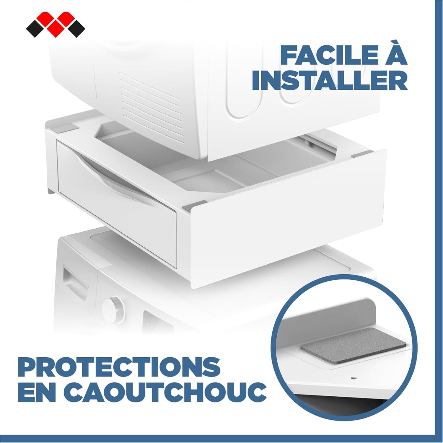 Meliconi - Kit de superposition universel + Tiroir coulissant - TORRE EXTRA - pour lave-linge et sèche-linge