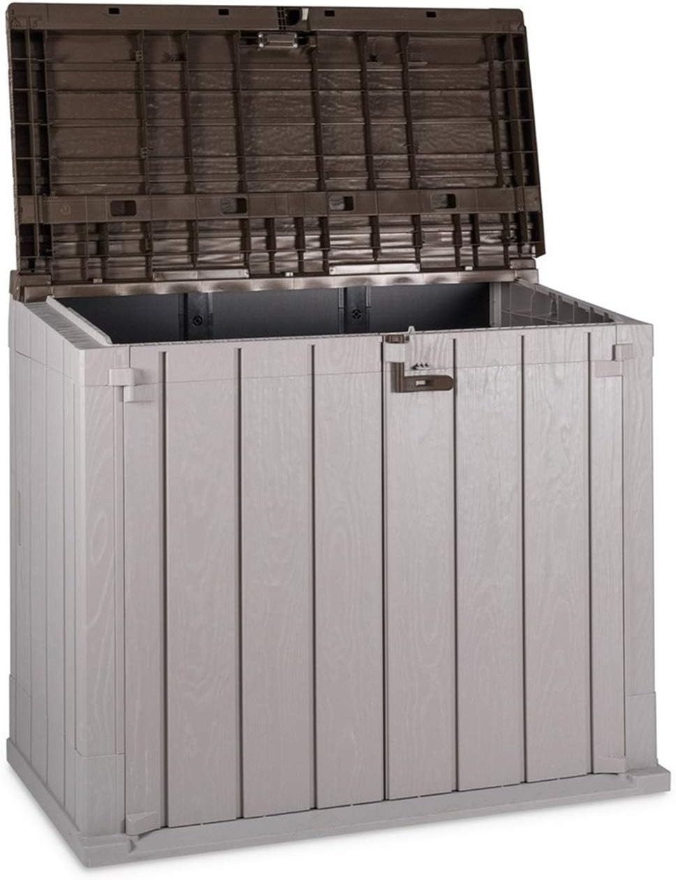 Toomax Stora Way Boîte à Outils d'extérieur en polypropylène recyclé avec Effet Bois (842L,Gris Taupe/Marron)