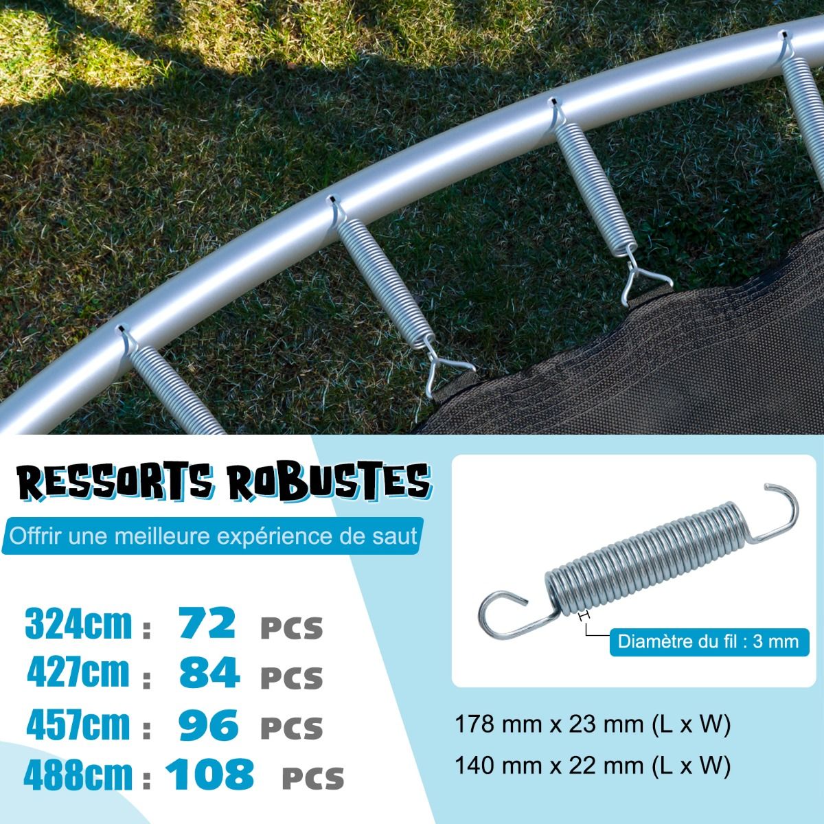 Trampoline d'Extérieur Ø366 cm Trampoline avec Panier de Basket Filet de Protection Trampoline pour Enfants et Adultes -