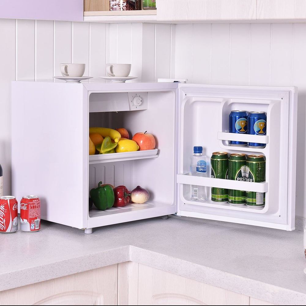 Mini Rfrigrateur 48L,2 niveaux et porte-bouteille,bac  lgumes,Silencieux 230V,46 x 44 x 49 cm,Blanc -