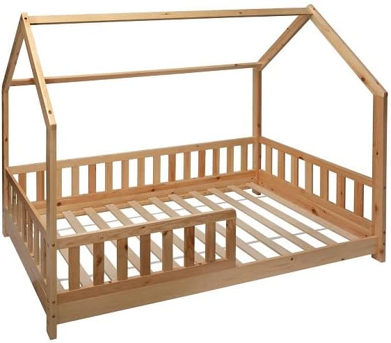 Lit cabane enfant Atmosphera Bosco 90 x 190 cm + matelas 90 x 190 cm Blanc