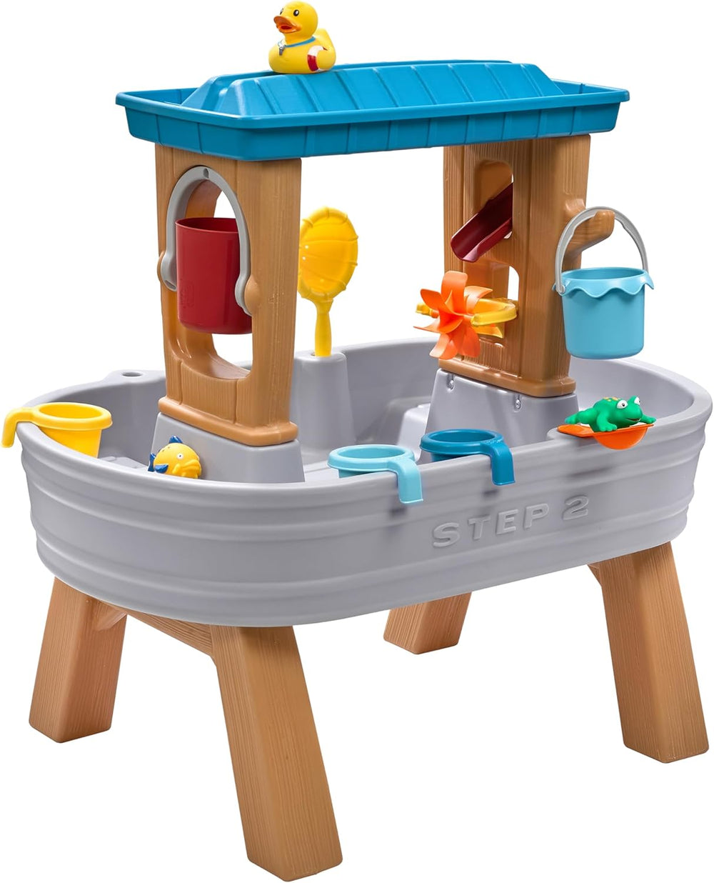 Rain Shower Splash Table d'eau avec 13 Accessoires - Bleu & Vert | Table Jeux d'eau | Table d’activité pour Le Jardin,Table Activité Eau | Table d'eau Extérieur